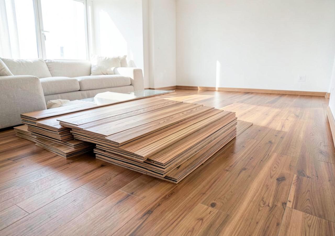 New luxury vinyl plank flooring installation